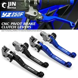 For YAMAHA YZ250F YZ 250F 2007 2008 CNC Aluminum Motorcoss Pit Dirt Bike Pivot Foldable Brake Clutch Levers With LOGO YZ250F