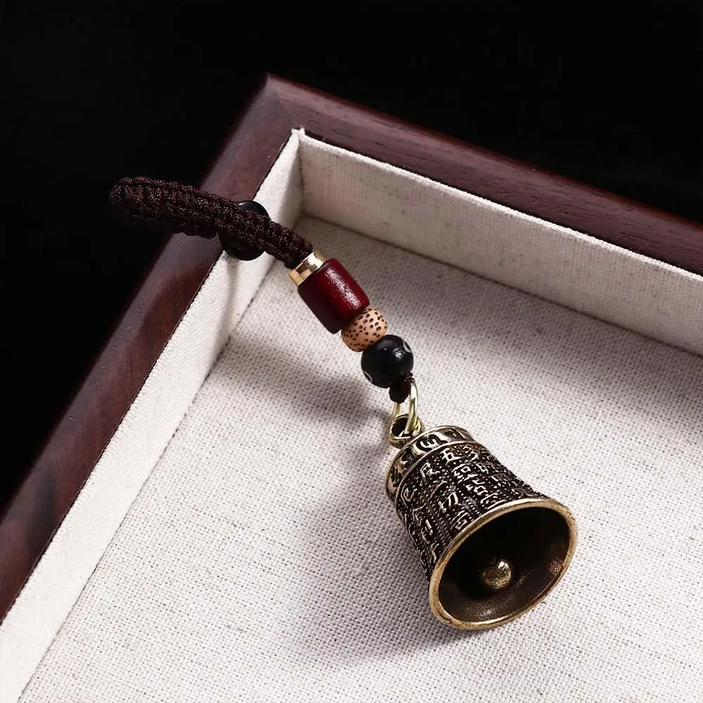 Luck Brass bell Car Accessories Lucky Rope Interior Accessories Tibetan Buddhism Key Rings Keyfob Car Key Chain Car Key Chain