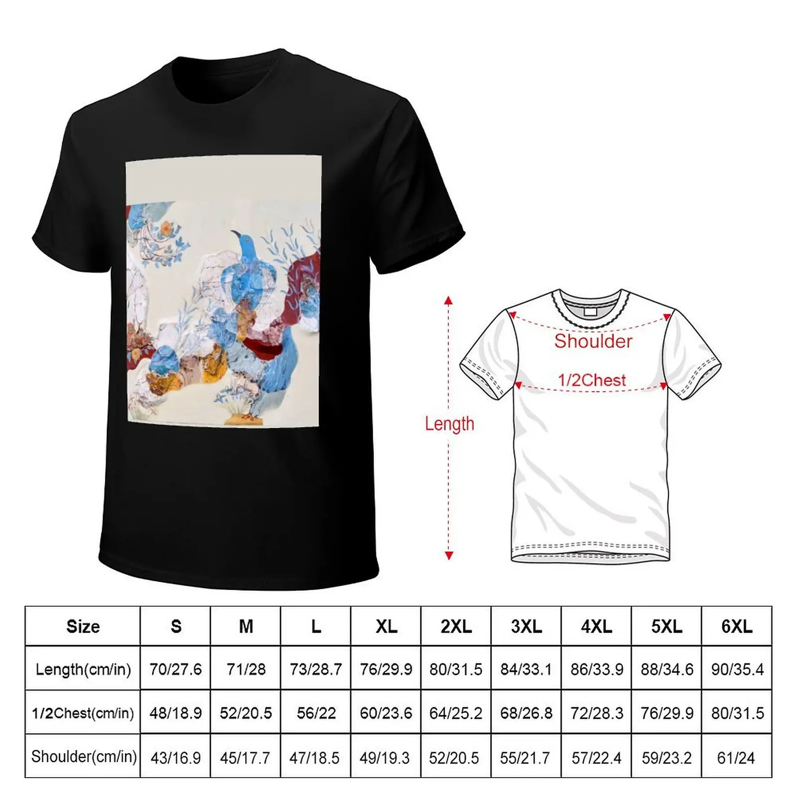 Minoan Blue Bird Fresco Knossos T-Shirt Anti-Perspiration Workout Top