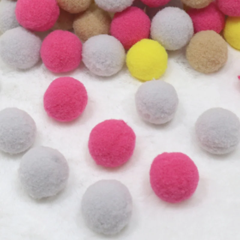 DIY 10/15/20/25/30 mm Children's Toys Pompons Christmas Decoration Pompom Balls 100 PCS/Bag High Elastic Pompom Ball  Wholesale