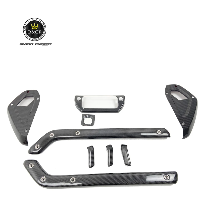 

2020-22 для Land Rover Defender 90 110 Комплект внутренней отделки из углеродного волокна с новой накладкой на ручку