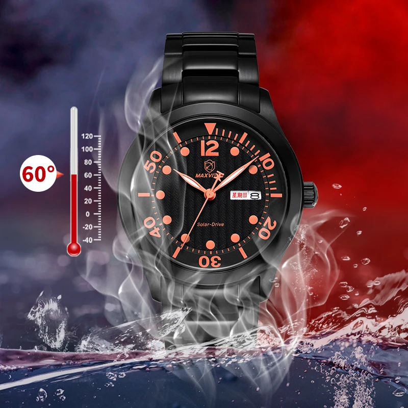 MAXVITON Solar Watch for Men, Luminous & Waterproof Casual Sports Watch for Women, Couple Watch Set