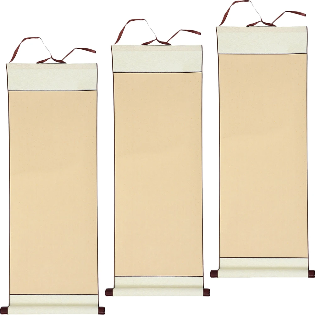 

3pcs Blank Calligraphy Paper Painting Hanging Chinese Xuan Paper Art Wall Scroll Lightweight Durable Scroll For Home Decoration
