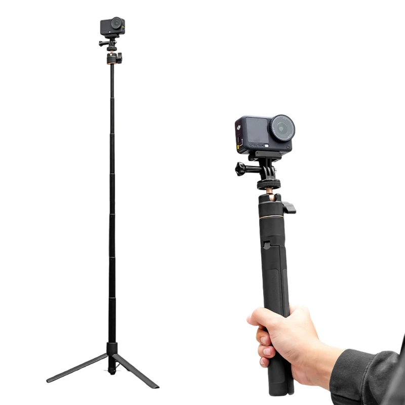 

Metal Aluminum Extension Pole Tripod Selfie Stick Set for DJI Action 6 Handheld Telescopic Accessory Kit