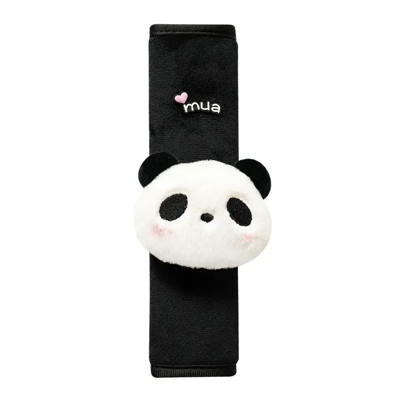 Cute Cartoon Panda Plush Universal Car Steering Wheel Cover Auto Seat belt Cover Imitate Lamb Wool Winter Car Accessories