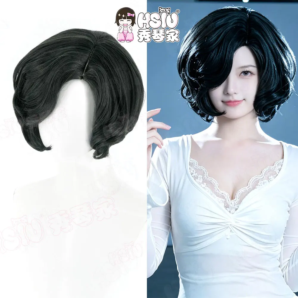 

Sua Cosplay Wig HSIU 30Cm Black-green short hair Heat Resistant Wig+Wig cap Anime alien stage cosplay Wig