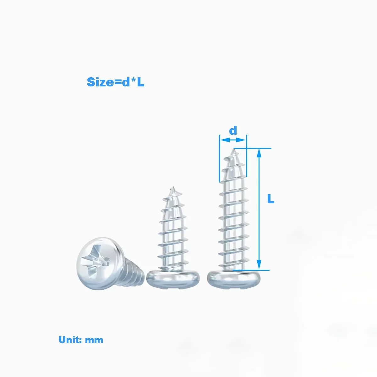 

Iron Galvanized Reinforced Round Head Cross Self Tapping Small Screw/Pan Head Screw Wooden Bolt M2M2.6M3M3.5M4M5