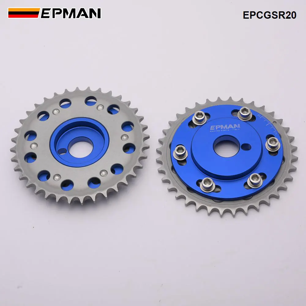 EPMAN 2Pcs Adjustable Cam Gears Timing Gear Pulley Kit for Nissian Engine S13 SR20DE / T Inlet and Exhaust EPCGSR20