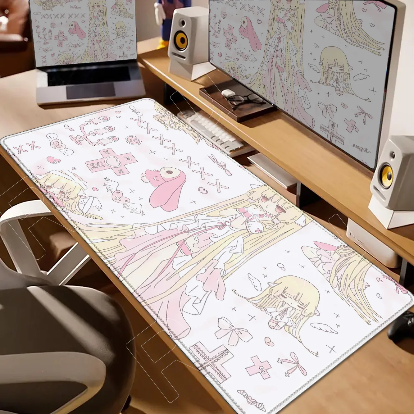 

HD принт аниме ангел девушка милый коврик для мыши XXL ноутбук игровой шкаф коврик для клавиатуры компьютер Kawaii настольный коврик нескользящий большой коврик для мыши