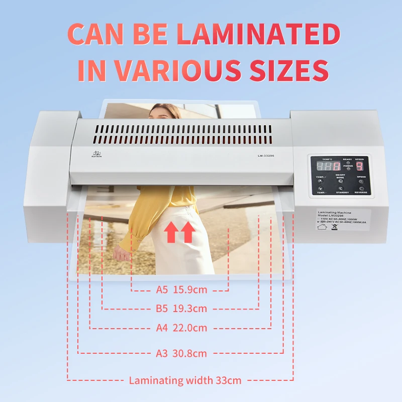 Factory Laminator Machine 6 Rolls LM-33296 Can Adjust Speed Hot And Cold Lcd A3 A4 Paper Photo Laminating Machine