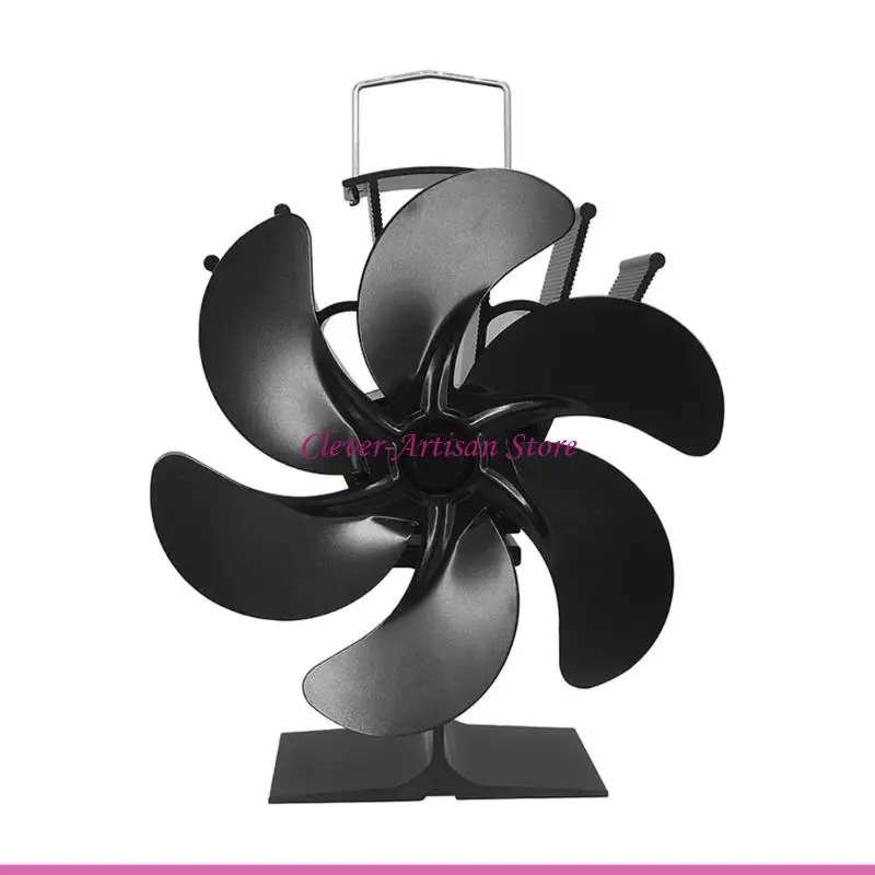 

E06B 6-лопастной вентилятор для печи с тепловым приводом для бревен, вентилятор для сжигания древесины, вентилятор для домашнего