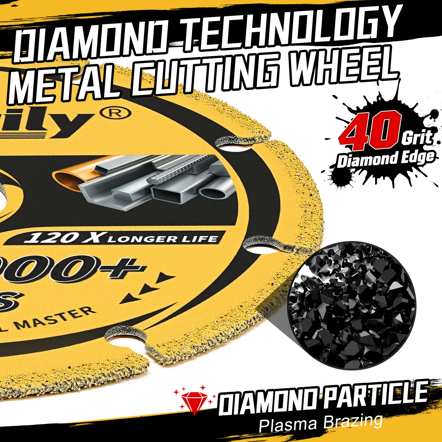 Imagem -05 - Metal Roda de Corte para Angle Grinder Diamante Disco de Corte Brazed Saw Blade Aço Ferro 115 mm 45
