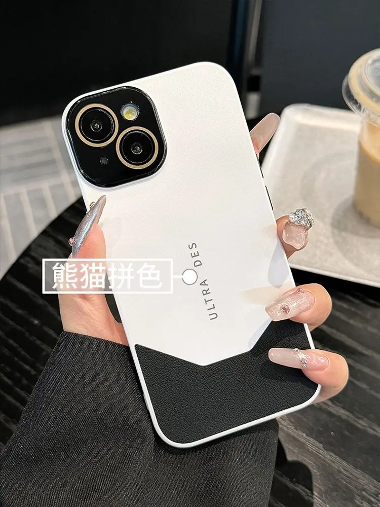 For iPhone15 mobile phone case new high-end leather iPhone14promax premium sense niche iPhone13Pro