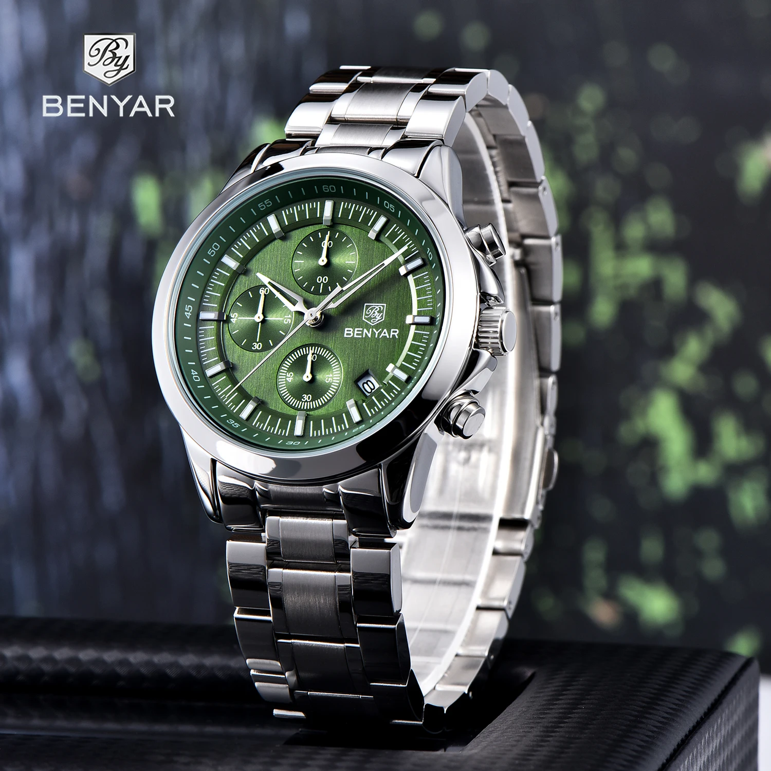 

BENYAR мужские часы роскошные кварцевые наручные часы с хронографом мужские подарки водонепроницаемые часы из нержавеющей стали Reloj Hombre 2025