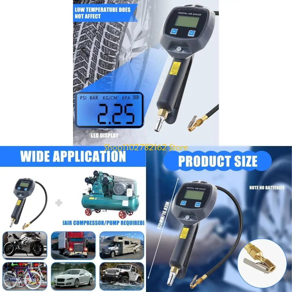 

547B, удобный для пользователя индикатор давления цифровых шин с инструментом ЖК -давления с высоким разрешением для безопасного