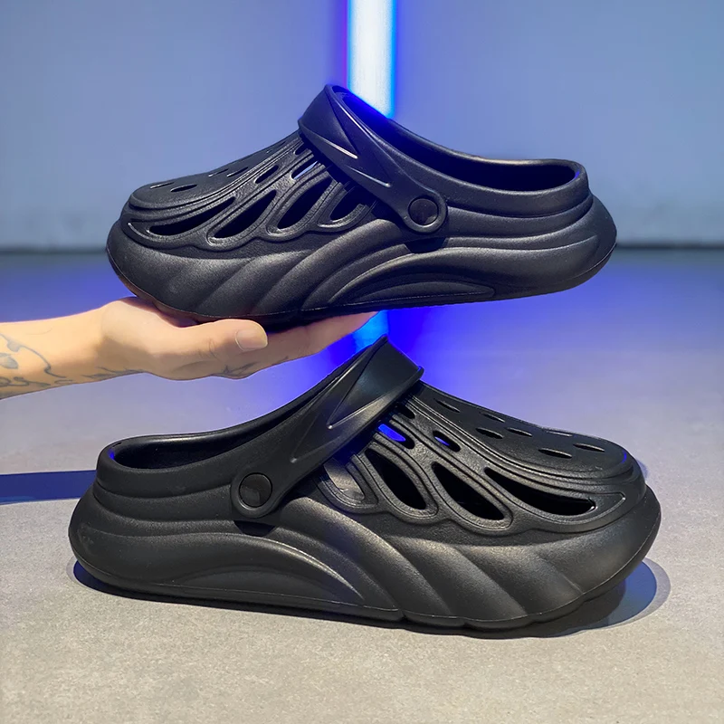 

2026 Summer New Men's EVA Thick Bottom Clogs Sandals Lightweight Anti‑Slip Wear‑Resistant Casual Beach Shoes 2‑In‑1 Slippers