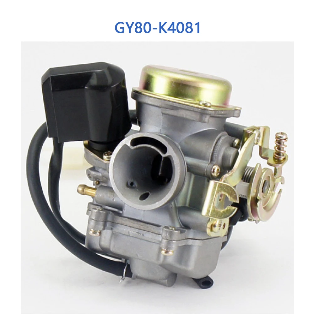 GY80-K4081 GY6 80cc Kunfu Carburetor Assy PD19 For GY6 50cc 4 Stroke Chinese Scooter Moped 1P39QMB Engine