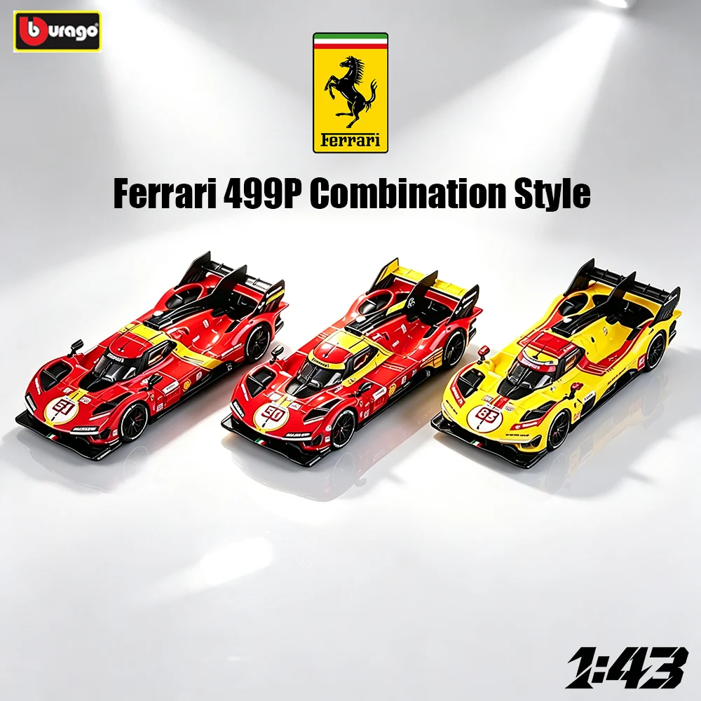 Bburago 1:43 Ferrari 499P 2023/2024/2025 #51 #50 #83 alloy car model toy cars boxed Classic Collection