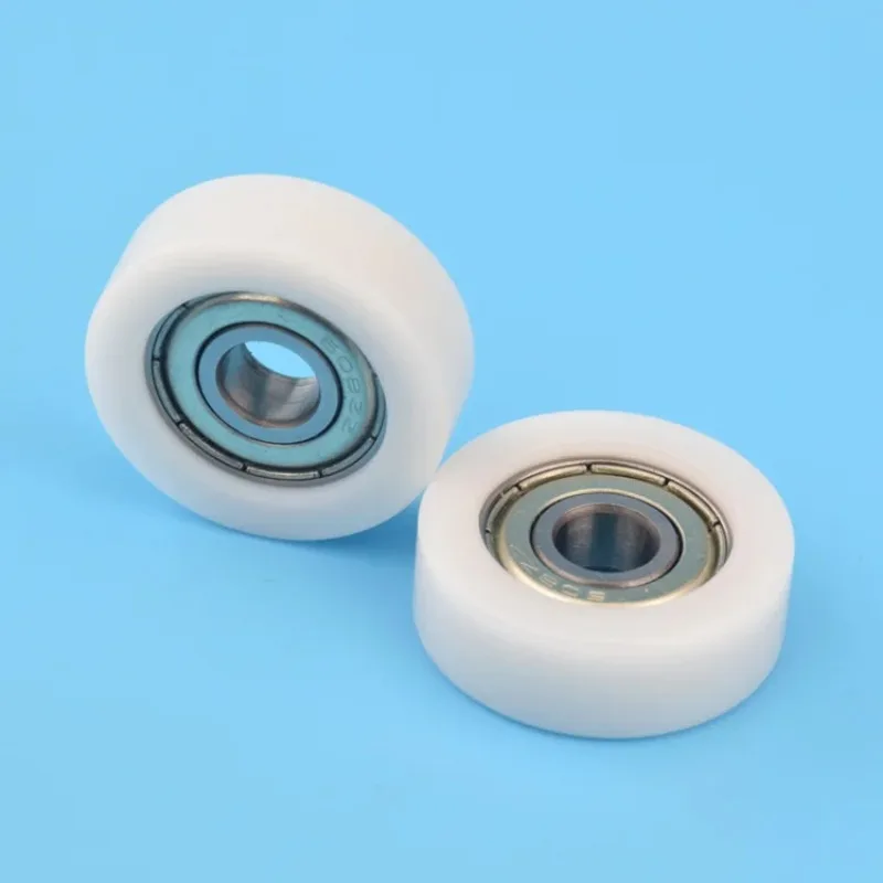 5PCS 8x30x10mm high quality white color delrin plastic flat pulley roller wheel 608 ball bearing roller POM flat wheel