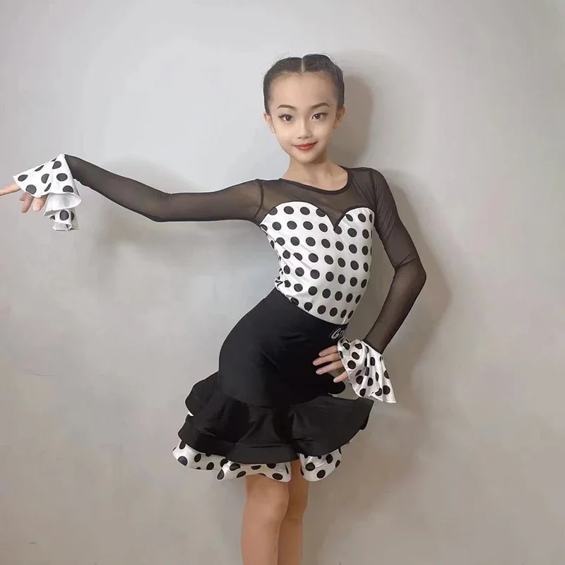 

Fashion Kids Stage Performance Dance Costumes Girls Latin Dance Dress Children'S Ballroom Dance Competition Dresses