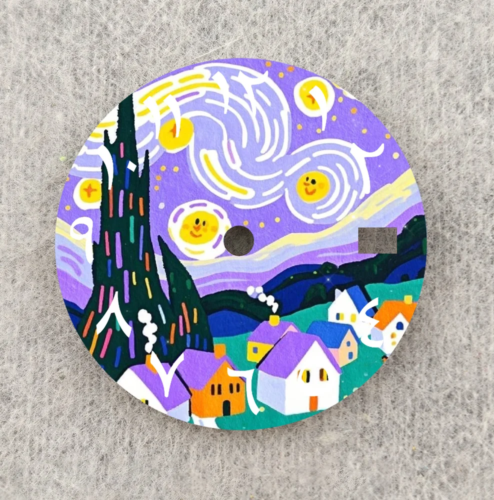 Циферблат NH35, креативный циферблат Sky, 28,5 мм, циферблат с арабскими цифрами, циферблат NH36, подходит для часов NH35/36, запасные части, индивидуальный циферблат