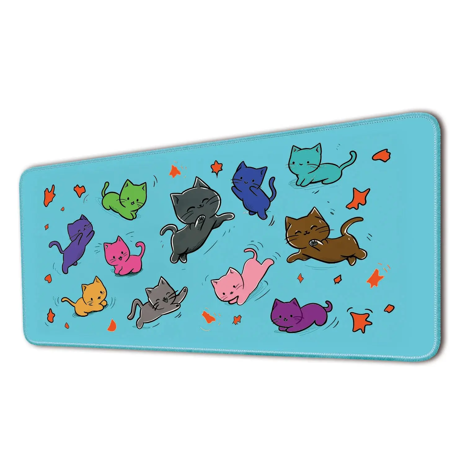 

Cute Cat Desk Mat Protector, Blue Style Desk Mat, Non-slip Waterproof Mouse Pad, Perfect Gift for Office Friends and Colleagues