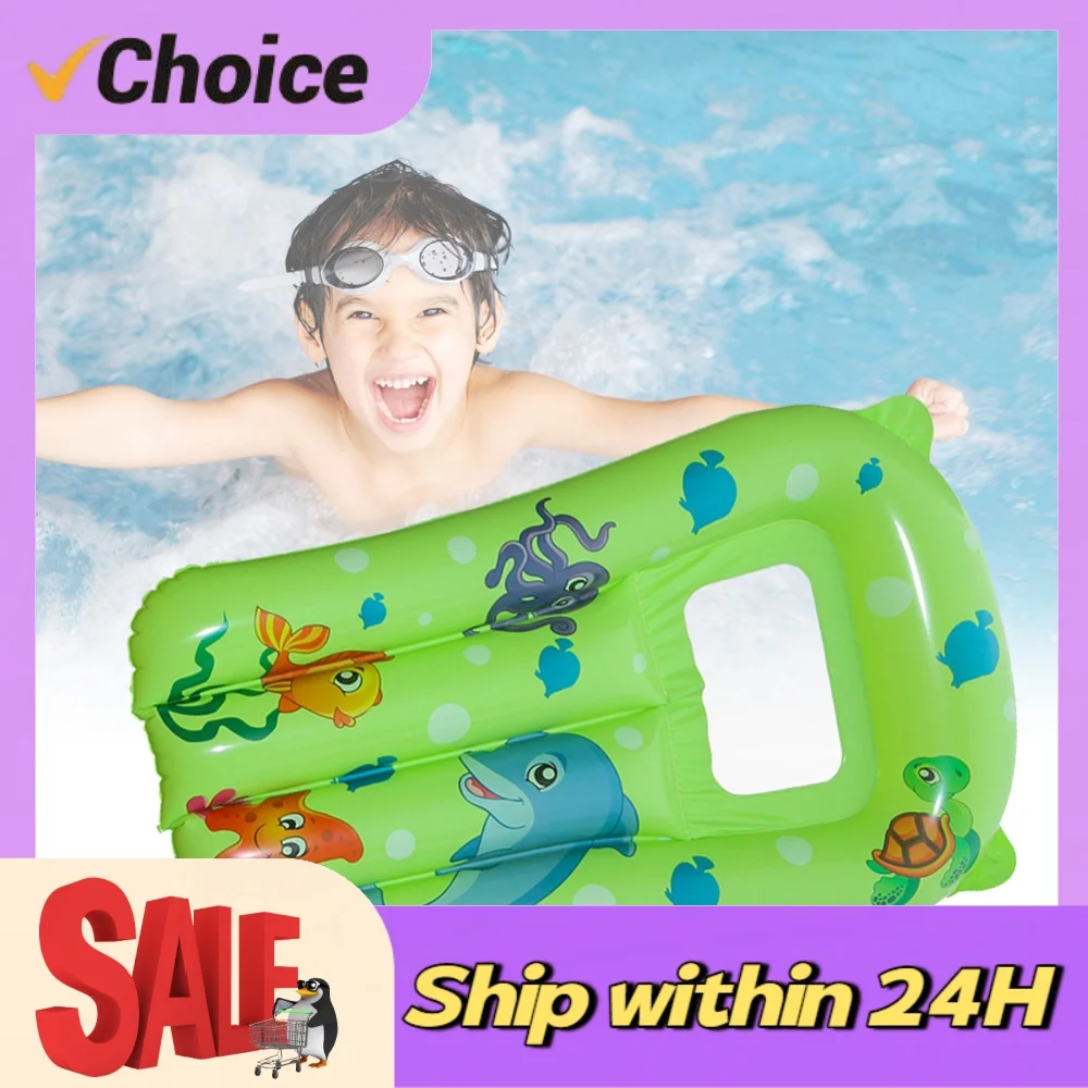 Kids Floating Surfboard Children Water Recliner Cartoon Inflatable Floating Row PVC Pool Lounge Bed Thickened for Kids Children
