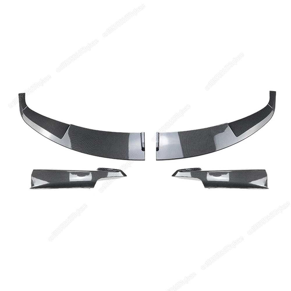 4 قطعة سيارة الجبهة حافة مصد السيارة المفسد الناشر الفاصل Bodykits لسيارات BMW 3 Series F30 F31 M-Sport 2012-2019 لمعان أسود ضبط #6