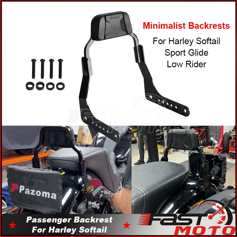 

2020-2025 Passenger Backrest Kit Seats Short Passenger Sissy Bar For Harley Softail Sport Glide FLSB Low Rider ST FXLRST FXRST
