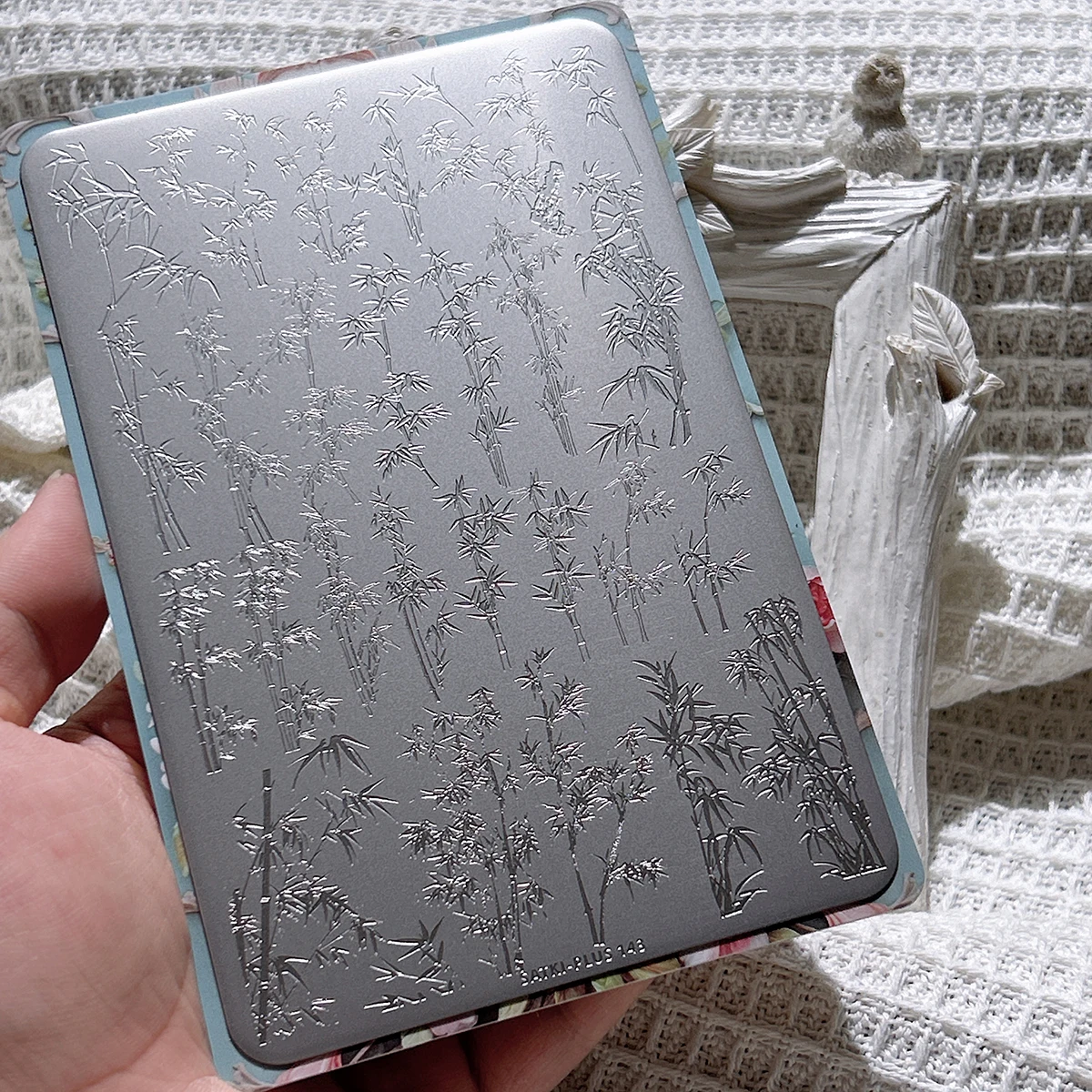 

Nail Art Stamping Plate, Stamping Steel Plate, Beginner-Friendly No-Painting Nail Decoration Template, New Chinese Style Bamboo Shadow Overlay, Bamboo Flower and Grass Print Pattern, Stamping Gel, Nail Polish Mold, Nail Stamping Template, Transparent Tran