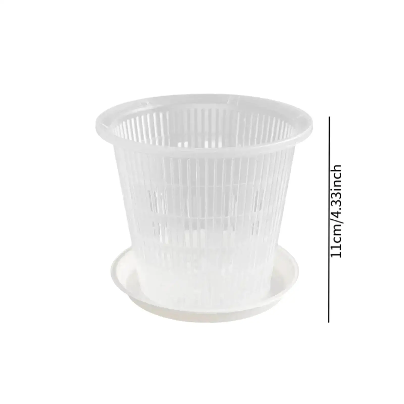 Orchid Planter Transparent Pot Aeration Orchid Flowerpot Indoor Outdoor Plant Pot with Tray for Dendrobium Growth
