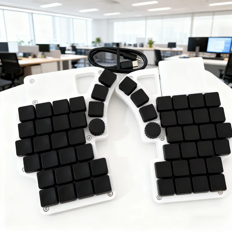 

Комплект разделенной клавиатуры Procyon Dilemma Max, изготовленная на заказ проводная RGB-переключатель Mx с возможностью горячей замены, ручка с принтом Fdm, сенсорная панель, имитирующая мышь через эргономику