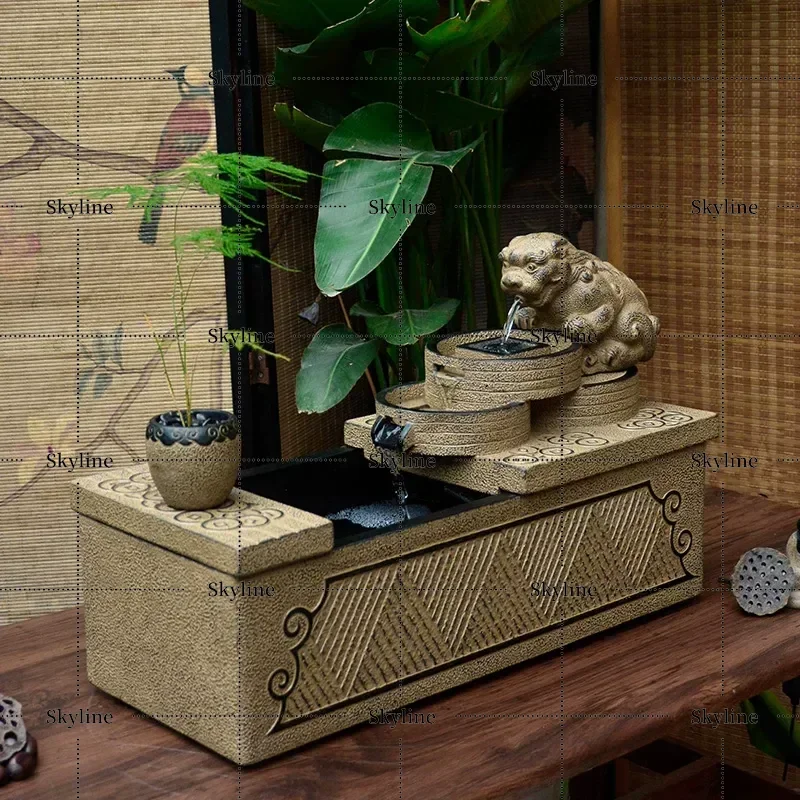 Pixiu Lucky Flowing Water Ornament Living Room Desktop Fish Tank Chinese Office Decoration High End Opening Gift