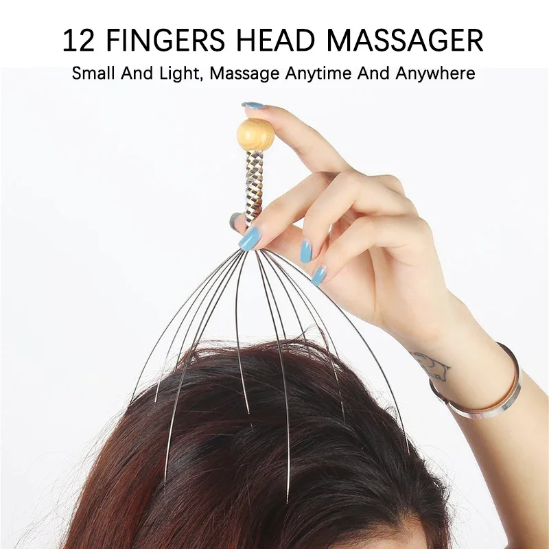 เครื่องนวดหัวปลาหมึก Alat pijat leher 12นิ้วเครื่องนวดศีรษะ Relief ผ่อนคลายความเครียดสปา
