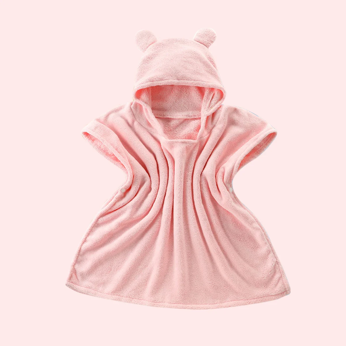 Handuk Mandi Bayi Balita Lembut Mewah Serat Penyerap Warna Pink Hipoalergenik Hadiah Mandi