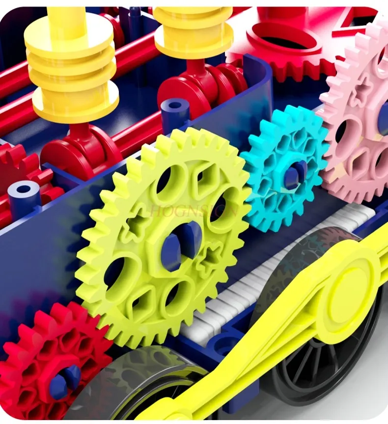 Trem de engrenagem transparente carro elétrico universal modelo de carro de brinquedo infantil presente de 2-3 anos para meninos e meninas