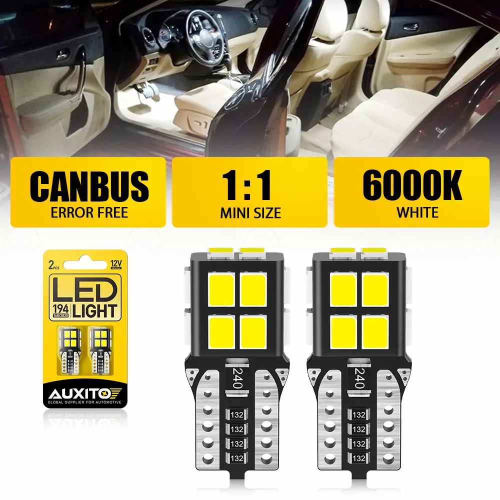 

2Pcs T10 LED W5W Canbus 194 168 Error free LED Clearance Parking Light For BMW Audi Volvo Toyota Subaru Peugeot Nissan Kia Lada