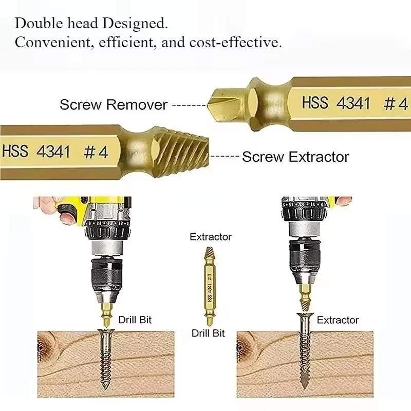 Zestaw wiertarski do usuwania uszkodzonych, zerwanych śrub, wykrętak do usuwania uszkodzonych, zerwanych śrub i śrubokrętów, łatwe usuwanie, narzędzia do demontażu.