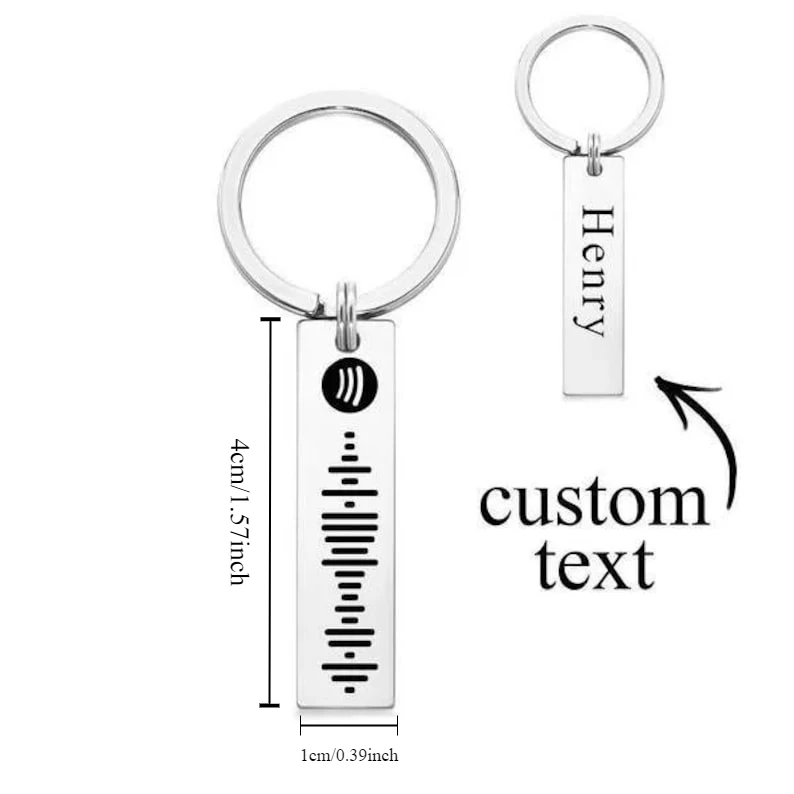 شخصية سبوتيفي المفاتيح الموسيقى الماسح الضوئي كيرينغ مخصصة الفولاذ المقاوم للصدأ الموسيقى كيرينغ هدية الذكرى السنوية لعيد الميلاد #6