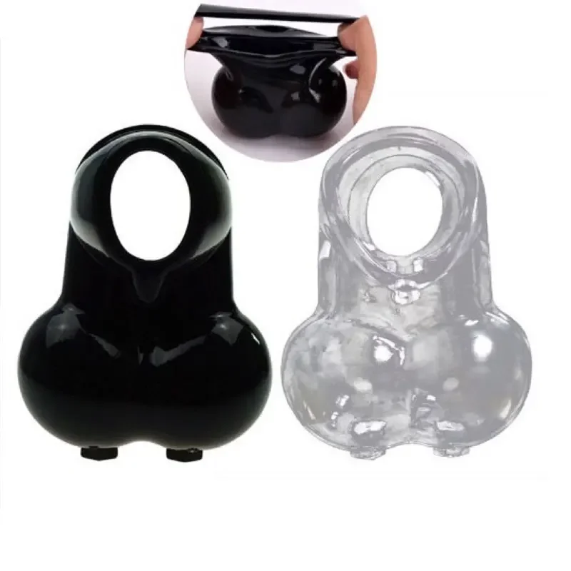 Male Scrotum Restraint Penis Ring Squeeze Ring Chastity Cage for Men Ball Stretcher Enhancer Time Delay Toys for Man Sex Toys