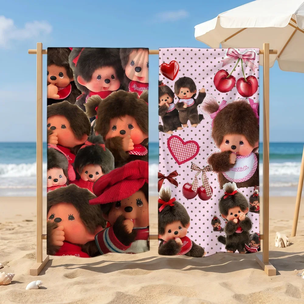 Fashion M-Monchhichi-M Towel Sports Quick Dry Travel Camping Sandproof Soft Light Large Beach Towel