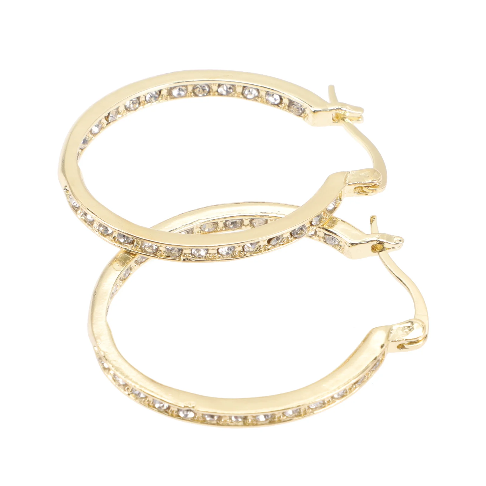 

1Pair Unique Rhinestone Circle Earrings Fine Workmanship Earrings for Women Girls Stylish Daily Party Ear Decor