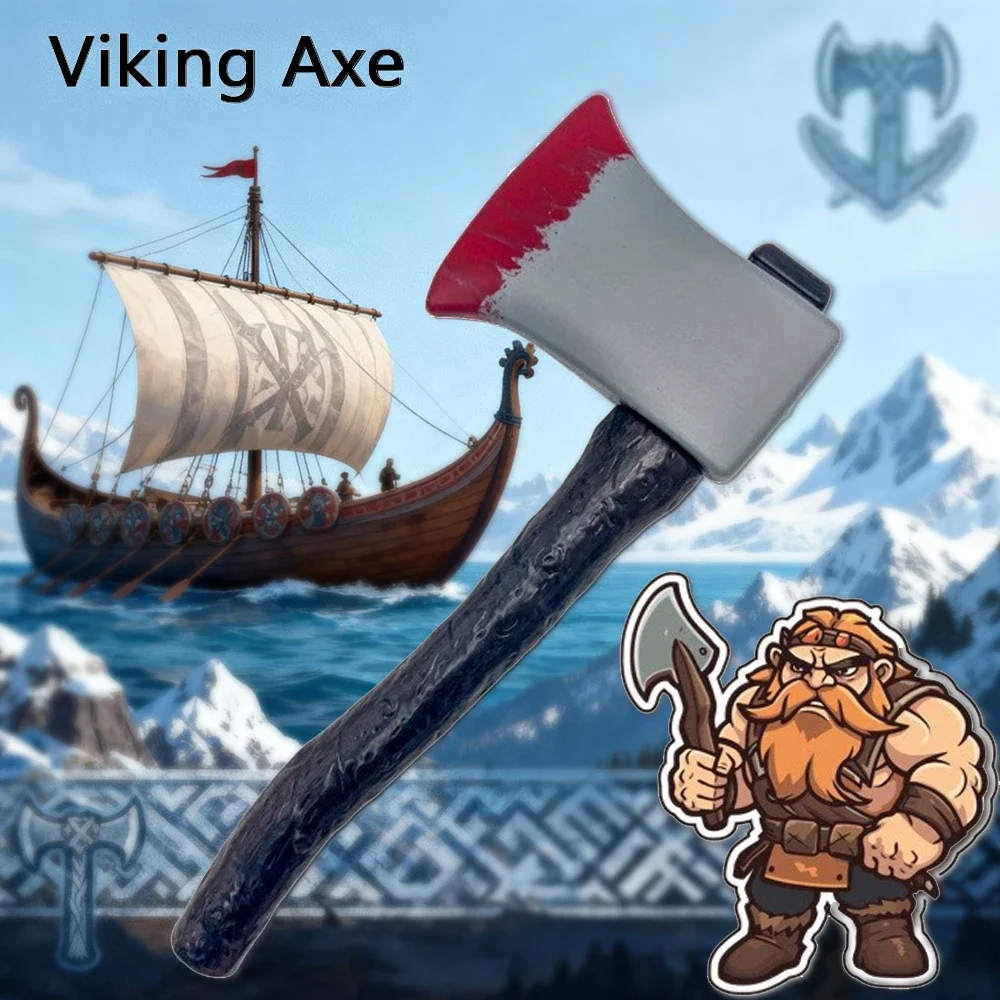 مجموعة سكين لعبة بلاستيكية للهالوين وفأس معركة القراصنة أسلحة تنكرية واقعية لتزيين الحفلات المخيفة وإكسسوارات الأزياء التنكرية