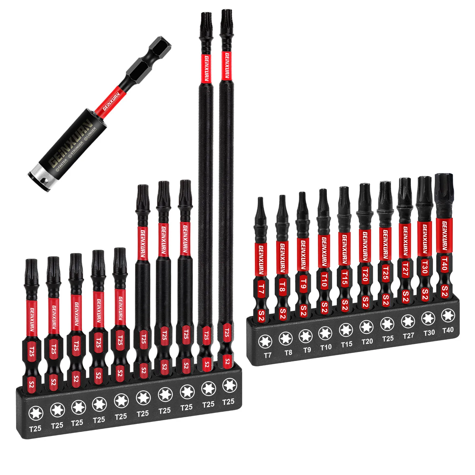 

US Warehouse Stock 21pcs/Set Anti-Rust Impact Torx T7-T40 Magnetic Screwdriver Bits Holder S2 Steel Industrial ODM