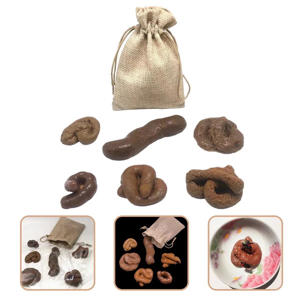 6 Pcs Floating Poo Prank Simulated Soft Stool Toys Fake Dog Halloween Props