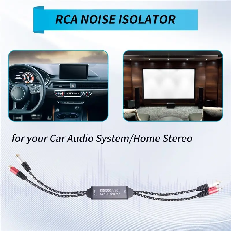 RCA Audio Isolator 2-Way Noise Filter Current Noise Eliminator Signal Cleaner For Improved Sound Quality Reducer view 3