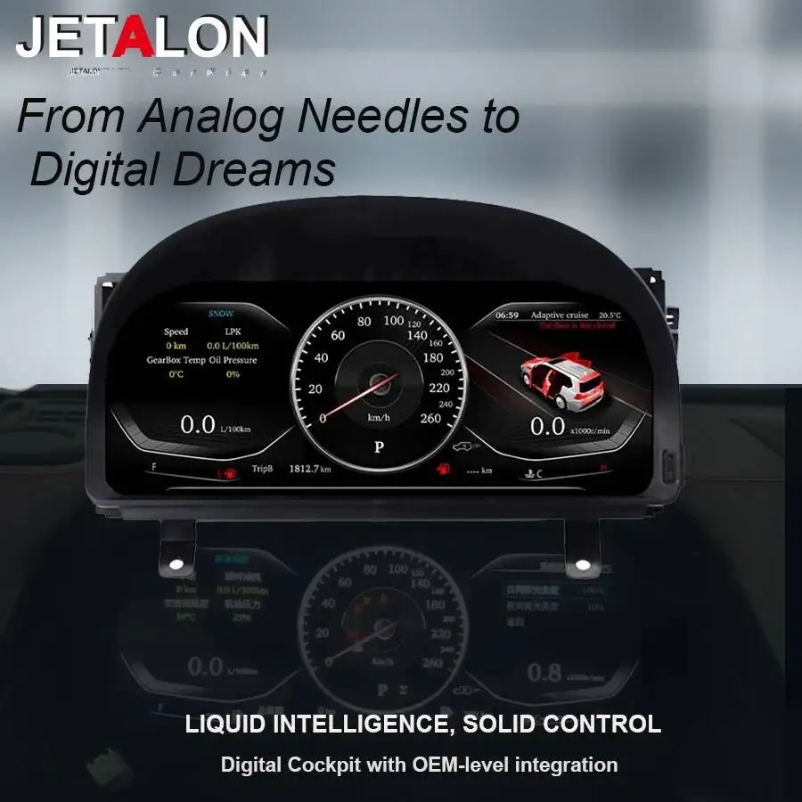 For Alphard 20 30 Series 2008-2018 LCD Dashboard Panel Digital Instrument Cluster Virtual Cockpit Speedometer GPS Speedometer