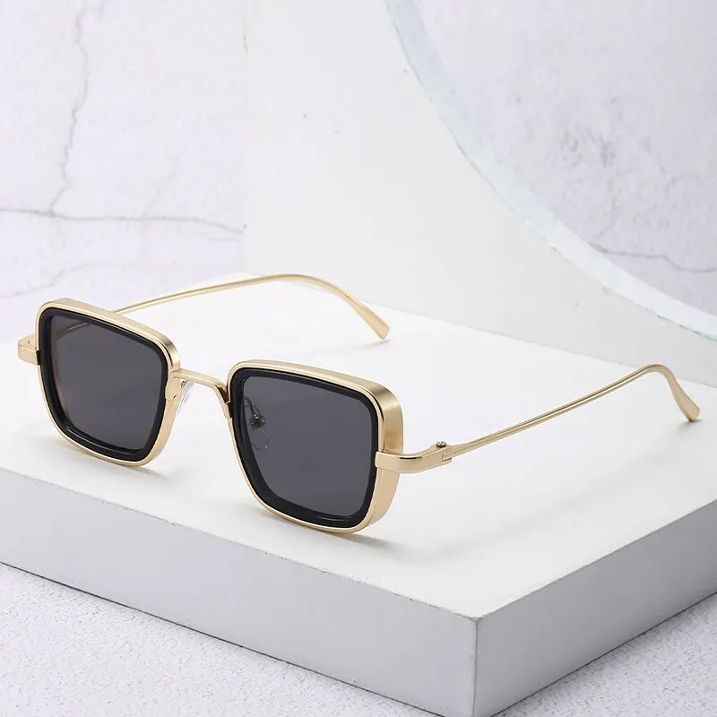 New Vintage Metal Steampunk Sunglasses Men Women Square Sun Glasses For Men Women Stylish Retro Brand Shades Male Female UV400