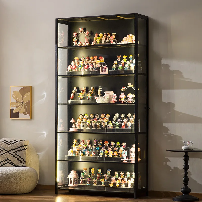 

Light Luxury Glass Door Solid Wood Figure Blind Box Model Dust-proof Display Cabinet Design Model Cabinet Storage Storag