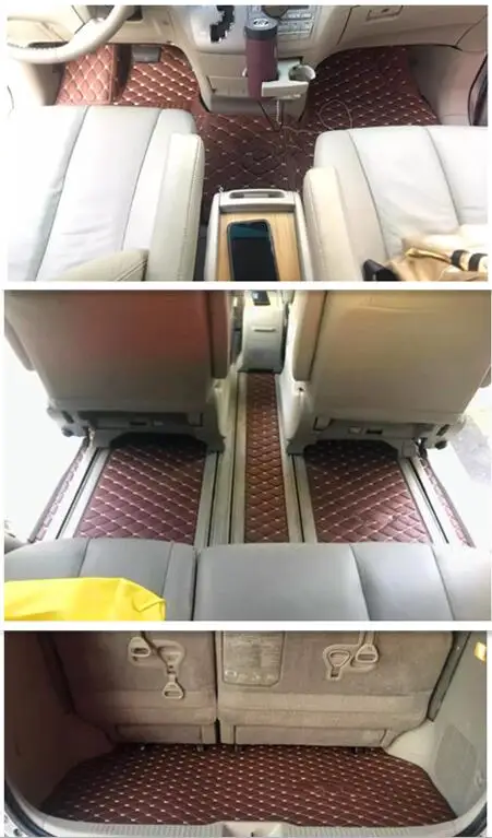 Custom full set car floor mats + trunk mat for Toyota Estima 2022-2006 7 8 seats Best quality Rugs waterproof durable carpets